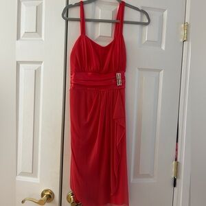 STUNNING Neon Red Cocktail Dress - Y2K Glam L